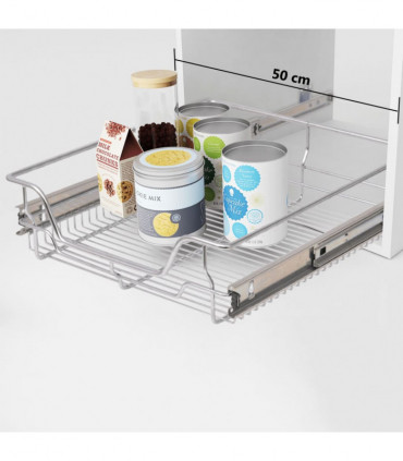 vidaXL Pull-Out Wire Baskets 2 pcs Silver 500 mm