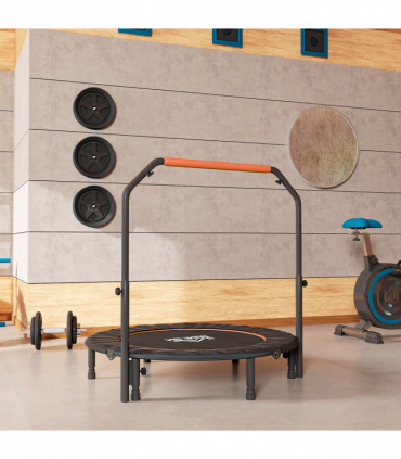 HOMCOM 48" Foldable Mini Fitness Trampoline w/ Foam Handle, Orange