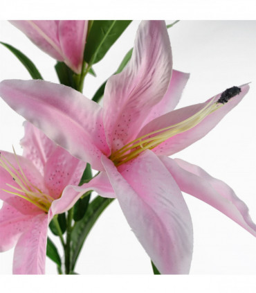 Pack of 6 x 100cm Large Pink Lily Stem - 18 Flowers