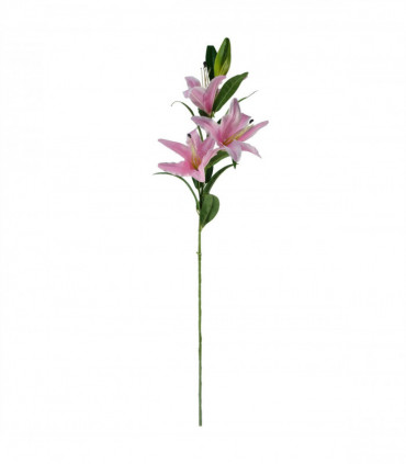 Pack of 6 x 100cm Large Pink Lily Stem - 18 Flowers