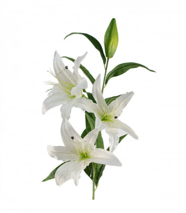 Pack of 6 x 100cm Large White Lily Stem - 18 Flowers