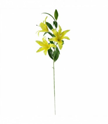 Pack of 6 x 100cm Large Yellow Lily Stem - 18 Flowers
