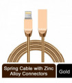 Spring Cable with Zinc Alloy Connectors - Gold