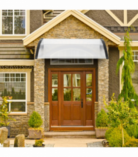 [Same Code：45171439]HT-120 x 80 Household Application Door & Window Rain Cover Eaves Canopy White & Black Bracket