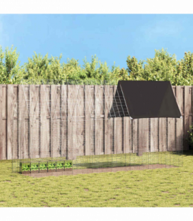 vidaXL Rabbit Cage Silver 400 x 100 x 210 cm Galvanised Steel