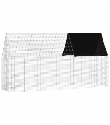 vidaXL Rabbit Cage Silver 400 x 100 x 210 cm Galvanised Steel