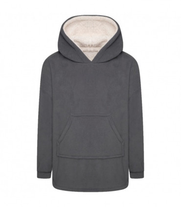 KIDS CORAL FLEECE BLANKET HOODIE CHA S/M