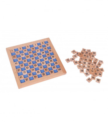 Wooden Hundred Board - 100 Consecutive Numbers Montessori Maths, Natural Wood