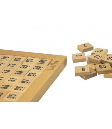 Wooden Hundred Board - 100 Consecutive Numbers Montessori Maths, Natural Wood