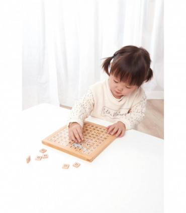 Wooden Hundred Board - 100 Consecutive Numbers Montessori Maths, Natural Wood