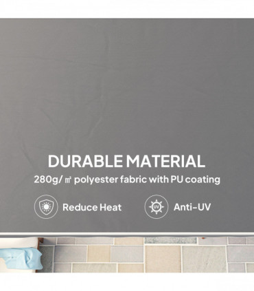 Outsunny Manual Retractable Sun Shade Awning - 2.5m x 2m Outdoor Canopy