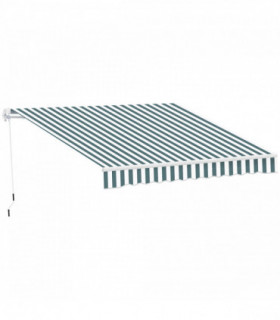 Retractable Awning, 2.5x2 m-Dark Green/White