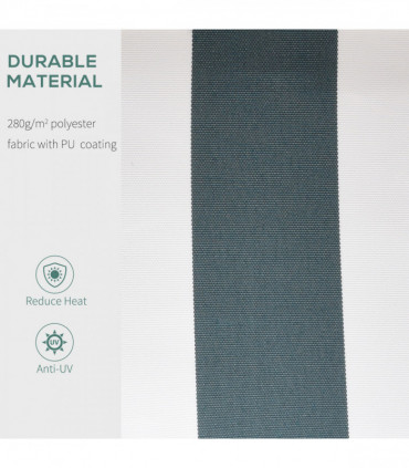 Retractable Awning, 2.5x2 m-Dark Green/White