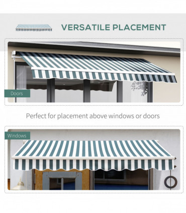Retractable Awning, 2.5x2 m-Dark Green/White