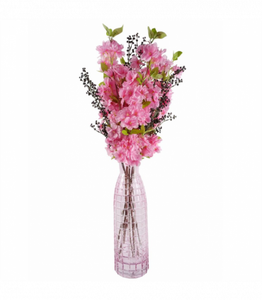 Pack of 6 x 100cm Pink Artificial Blossom Stem