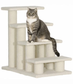 Pet Ramp Stairs 4 Steps Cat Tree Ladder Safety Steps Climbing Frame Brown