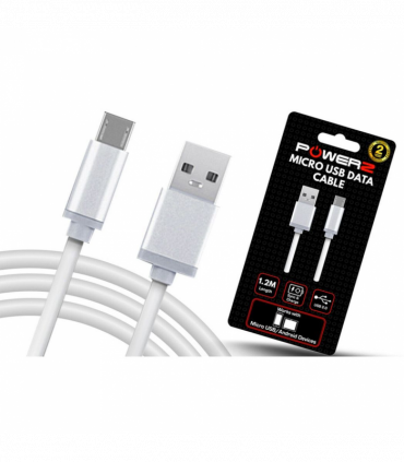 Powerz USB Data Charger Cable for Micro USB 1.2m - White