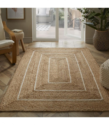 Prestbury Border Handbraided 120x170cm Natural Rug