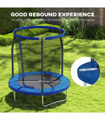 SPORTNOW 6ft Outdoor Trampoline with Safety Enclosure Net, Blue