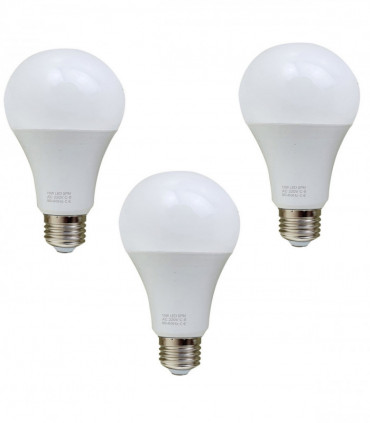 3 Pack 15W E27 Screw LED Light GLS bulbs, Energy Saving Edison  Cool White 6000K non dimmable lights