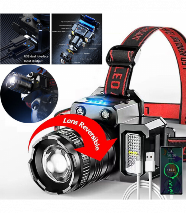 5-Modes LED Headlamp Motion Sensor Headlamp USB Rechargeable Canping Hiking Headlight