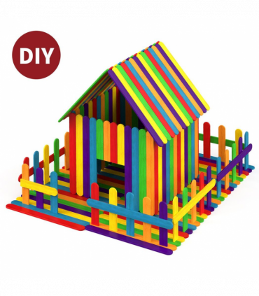 500pcs Coloured Wooden Lolly Sticks For Desserts Kids DIY Art & Crafts