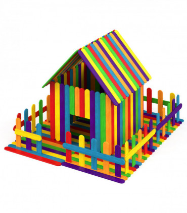 500pcs Coloured Wooden Lolly Sticks For Desserts Kids DIY Art & Crafts