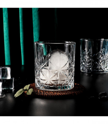 Crystal Transparent 6 Royal Whisky Crystal Cut Transparent Whiskey Glasses 300ml