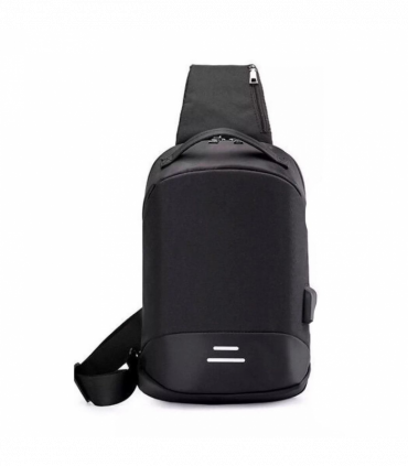 Anti-Theft Waterproof Backpack with USB Charging Port Unisex Small Bag, Black
