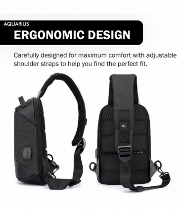Anti-Theft Waterproof Backpack with USB Charging Port Unisex Small Bag, Black