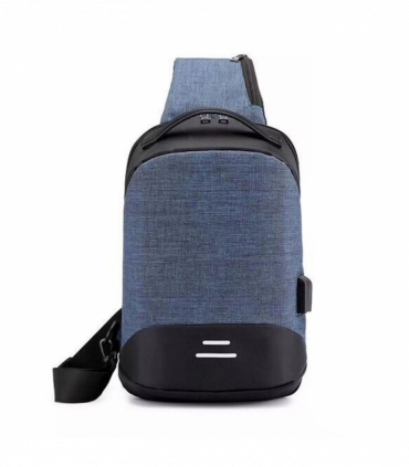 Anti-Theft Waterproof Backpack with USB Charging Port Unisex Small Bag, Blue