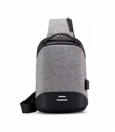 Anti-Theft Waterproof Backpack with USB Charging Port Unisex Small Bag, Grey