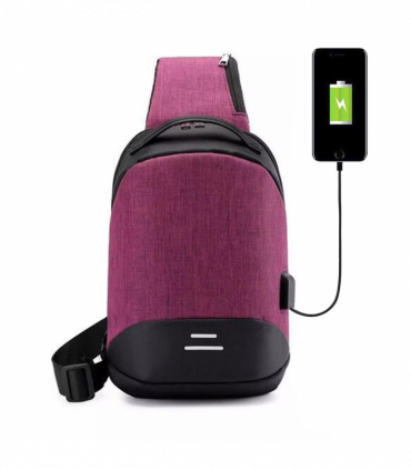 Anti-Theft Waterproof Backpack with USB Charging Port Unisex Small Bag, Red