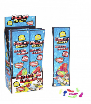 Waterbomb Balloons Aqua Shot 200 Balloons Nozzle Party Bag Fillers Kids Outdoor