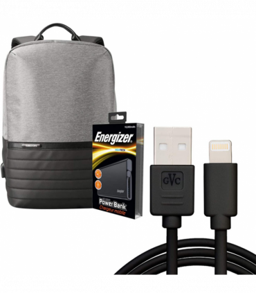 Energizer EPB001 Laptop Charging Bag Backpack with UE10004 Power Bank, Grey