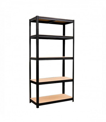 Shelving Racking - BLACK 180cm x 40cm x 90cm Large 5 Tier Metal Shelf
