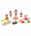 Pretend Play Ice Cream Set Wooden 6 Flavoured Ice Cream 2 Lollypop 3 Macaron