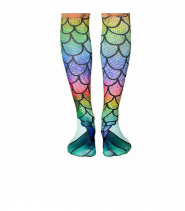 Mermaid Tail Print Women Girl Knee High Boot Socks[Design - 1]