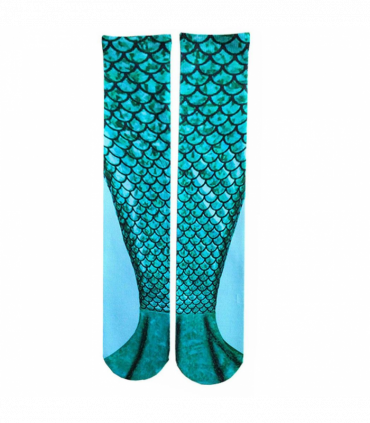 Mermaid Tail Print Women Girl Knee High Boot Socks[Design - 4]