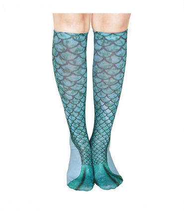 Mermaid Tail Print Women Girl Knee High Boot Socks[Design - 4]