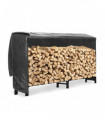 Neo 240cm Outdoor Metal Log Holder Storage Rack with Cover
