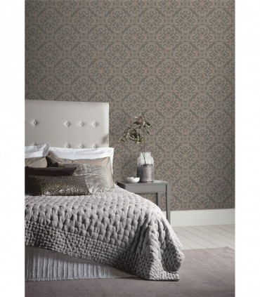 Ornate Motif Charcoal/Rose Gold sw12