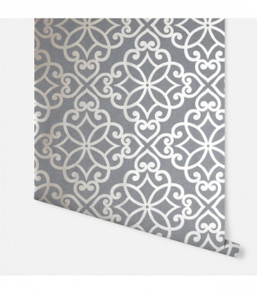 Ornate Motif Charcoal/Rose Gold sw12