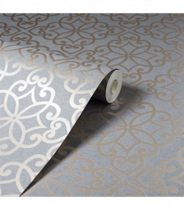 Ornate Motif Charcoal/Rose Gold sw12