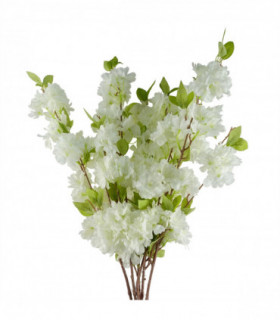 Pack of 6 x 100cm White Artificial Blossom Stem