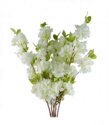 Pack of 6 x 100cm White Artificial Blossom Stem