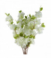 Pack of 6 x 100cm White Artificial Blossom Stem