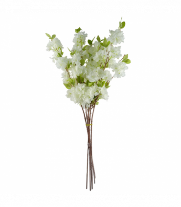 Pack of 6 x 100cm White Artificial Blossom Stem
