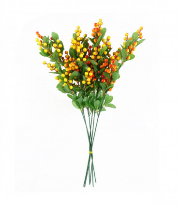 Pack of 6 x 70cm Artificial Orange Berry Spray