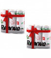 Renova White Print 2 Ply Christmas Xmas Toilet Tissue Paper Rolls (18 Rolls)